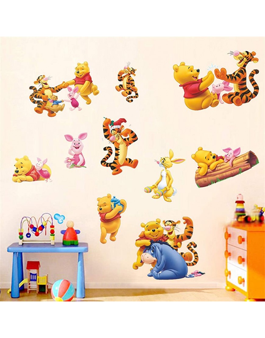 Winnie The Pooh Sticker Children's Cartoon Bedroom Background Wall Decoration Self-Adhesive Wall Sticker PVC - B6D6GORKM