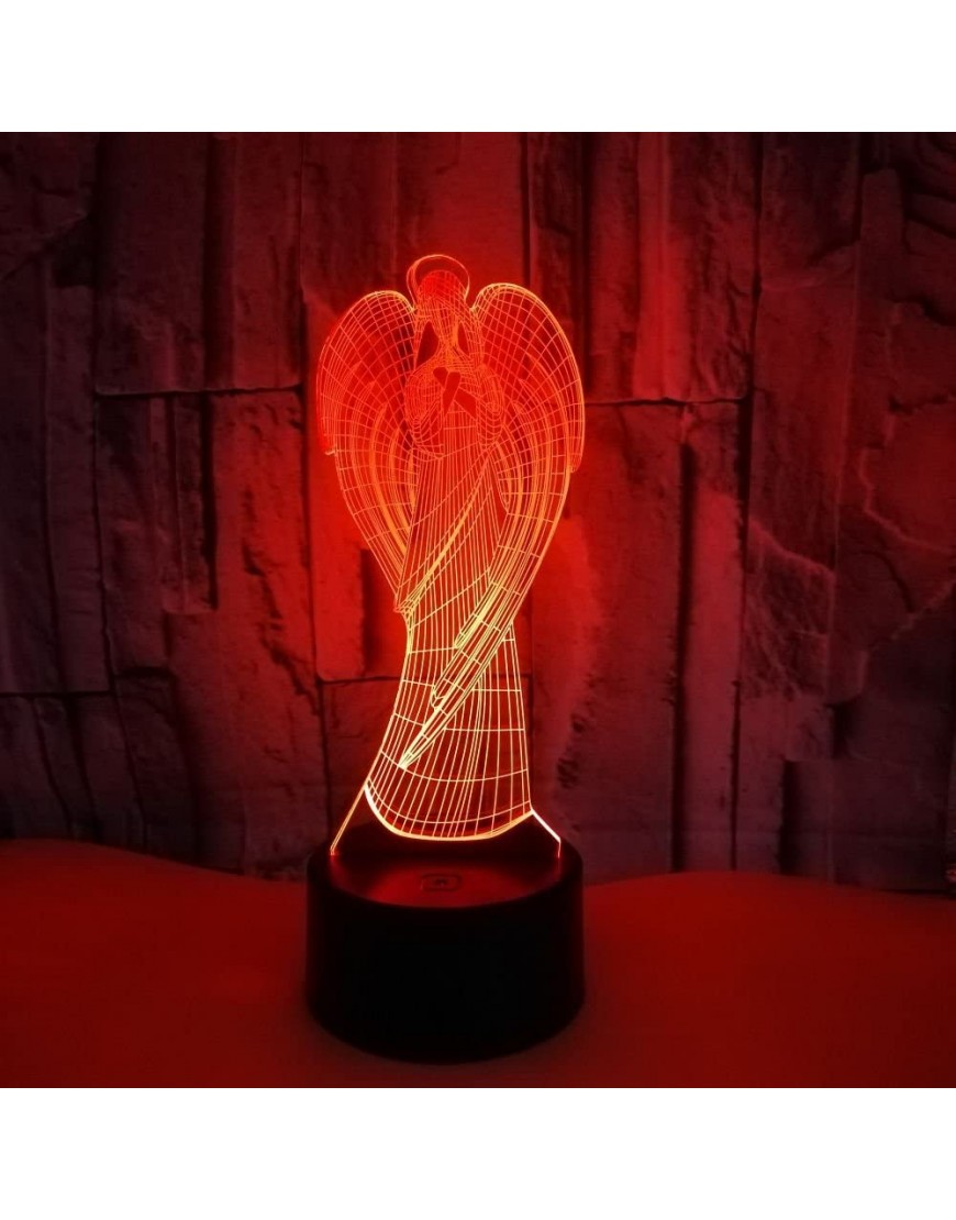 3D Angel Night Light Illusion Lamp 7 16 Color Change LED Lamp USB Power Remote Control Table Gift Kids Gifts Decor Decorations Christmas Valentines Gift - BDV6VI0EE