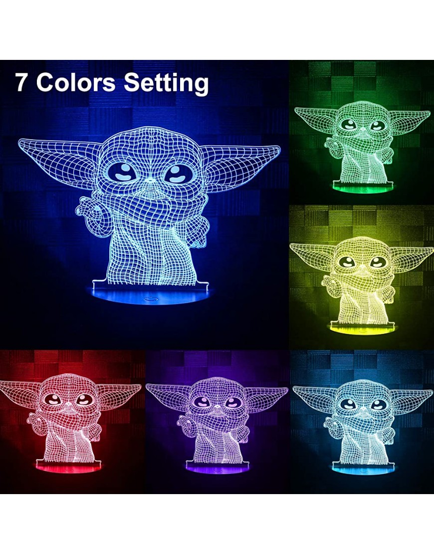 3D Illusion Star Wars Night Light for Kids,4 Pattern with Timing Function Lamp Star Wars Toys for 2 3 4 5 6 7 8 Year Old Boys Girls Star Wars Gifts for Kids Star Wars Fans Men - B03LYIPO7