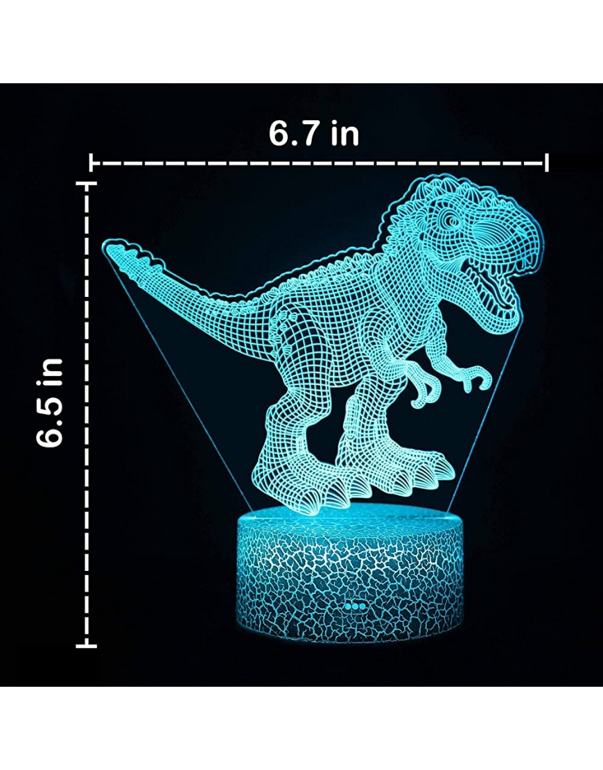ARERG Dinosaur Lamp 16 Colors Changing Dimmable Dinosaur Night Light Smart Touch Base with Remote Dinosaur Lamps for Boys Room Age 3-10 Years Old Birthday Christmas Dinosaur Toys - B0K1P1DOM