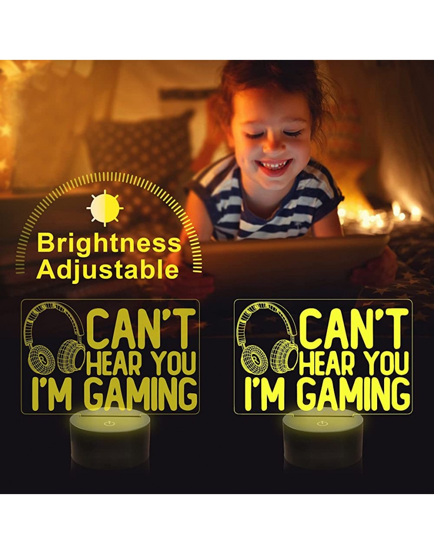 Can't Hear You I'm Gaming Night Light YuanDian Headset Graphic Video Games Gamer Gift Funny 3D Illusion Lamp 16 Colors Changing Touch & Remote Control for Men Gamers Teenagers and Kids - B5MSZ3LF1