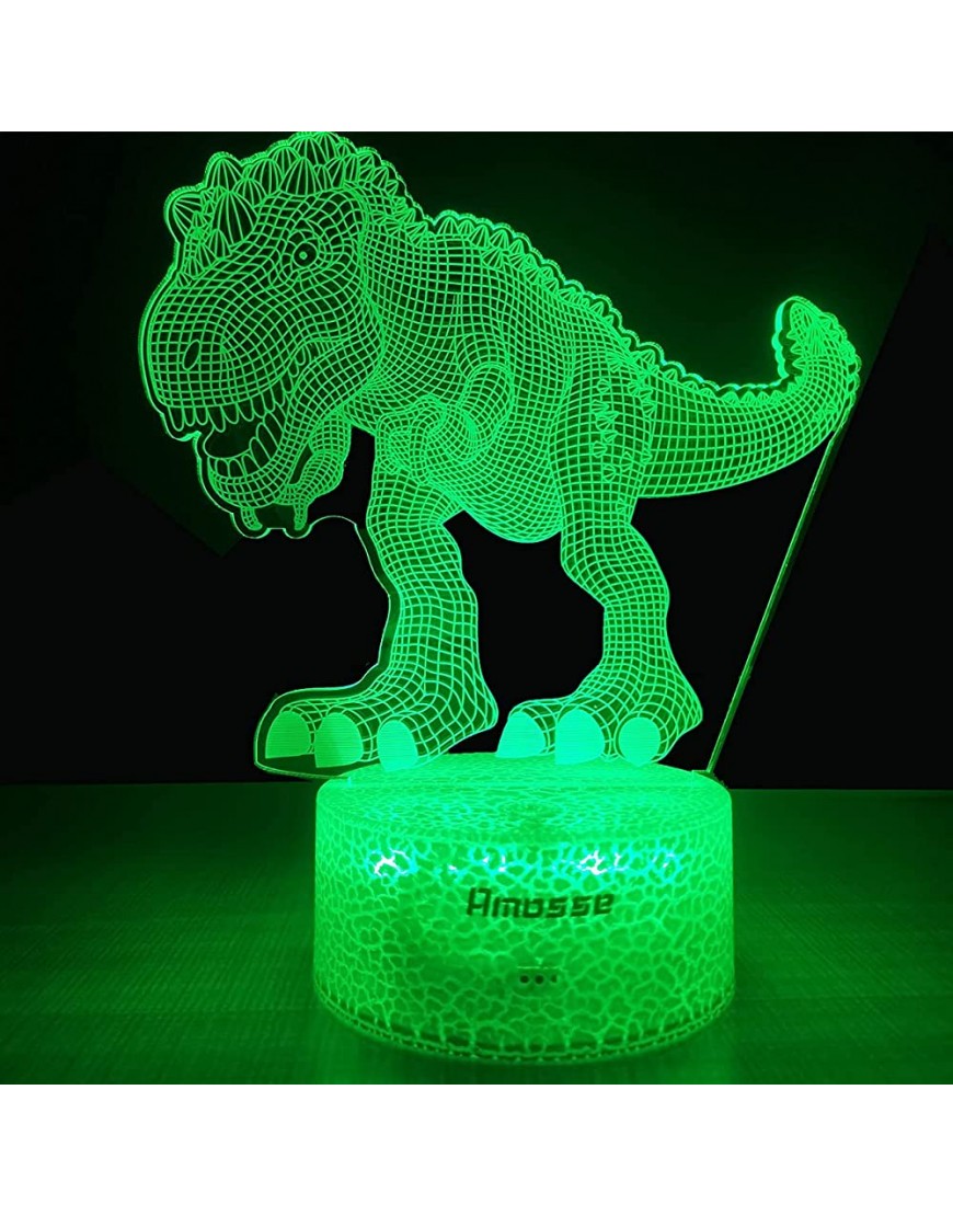 Dinosaur Toys T Rex 3D Night Light with Remote & Smart Touch 7 Colors + 16 Colors Changing Dimmable T Rex Toys Gifts 2 3 4 5 6 7 8 Year Old Boy Birthday Gifts 2 Panels - BH4A52H5K
