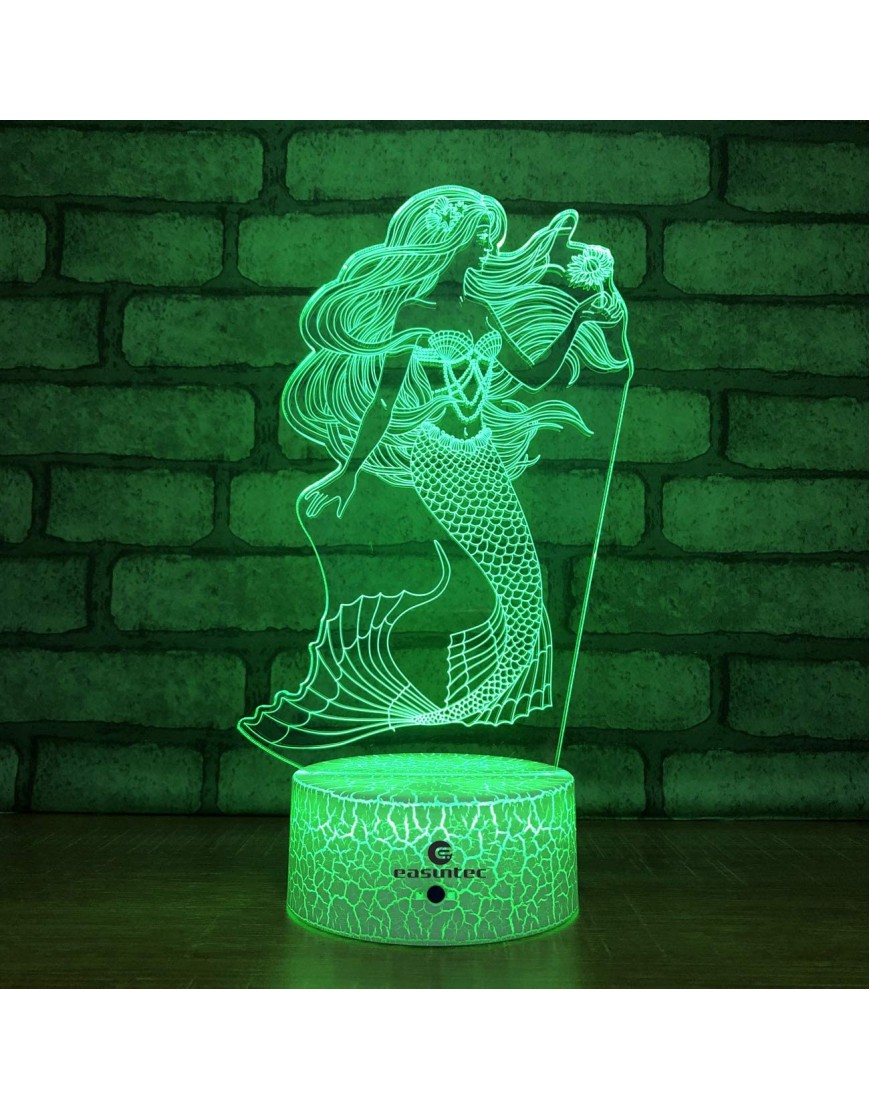 easuntec Mermaid Toys Night Light with Remote & Smart Touch 7 Colors + 16 Colors Changing Dimmable Mermaid Gifts 1 2 3 4 5 6 7 8 Year Old Girl Gifts Mermaid 16WT - BYRWL9ITY