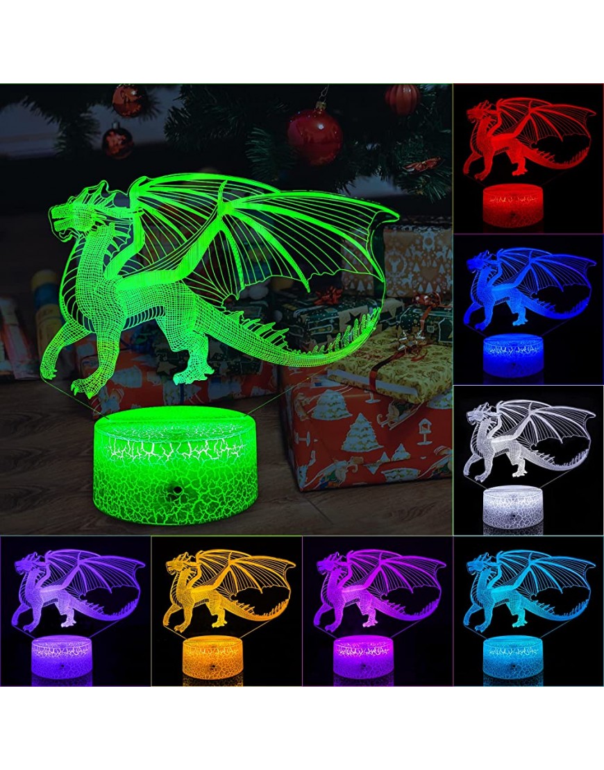 FlyonSea Dragon Gifts Dragon Light 16 Color Changing Dimmable Kids Night Light with Touch and Remote Dragon Toys Light as Birthday Gifts for Boys Kids - B4PJ7OHVQ