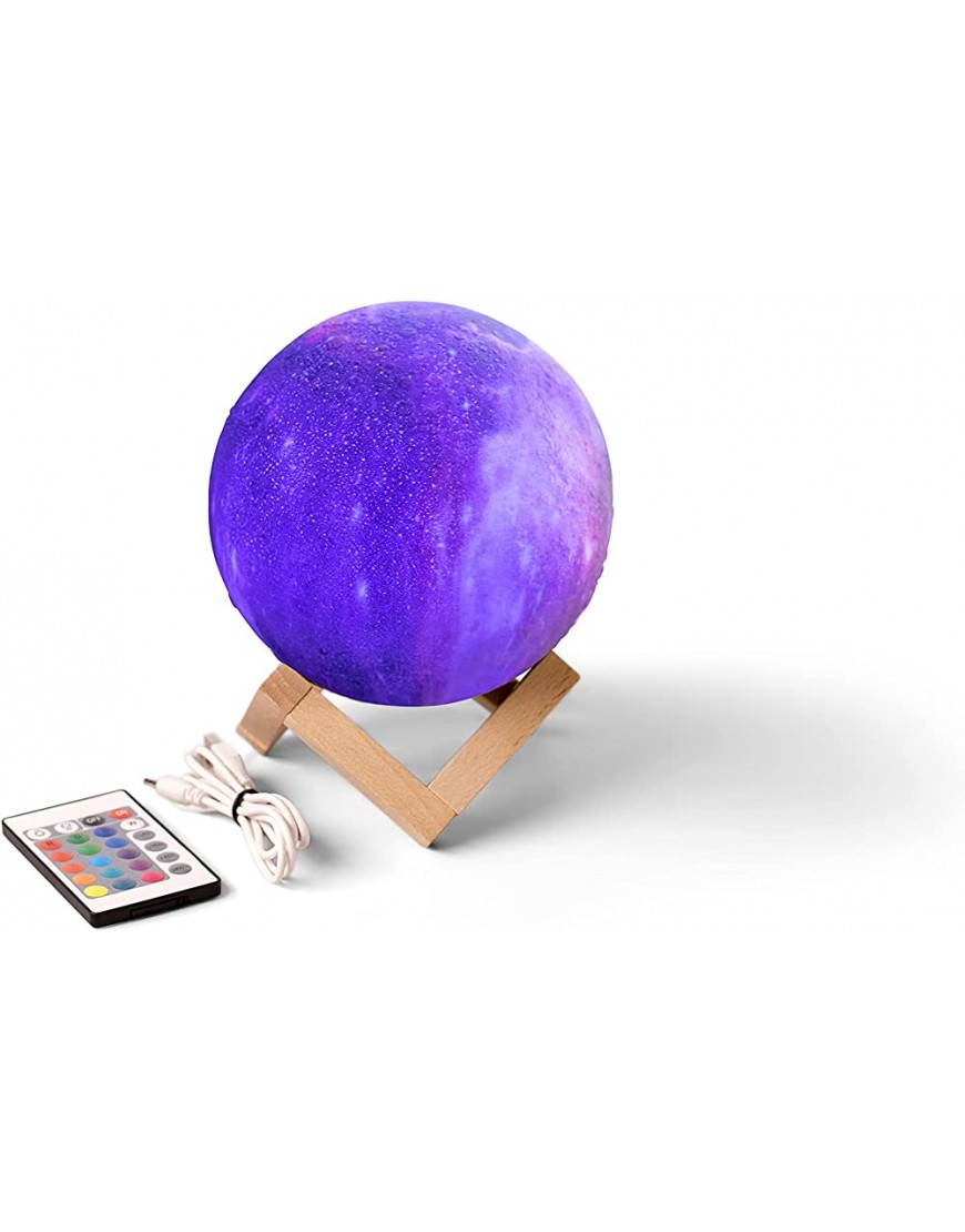 Galaxy Light Ball LED 3D Moon Lamp With 16 Beautiful Colors Resembles A Realistic Moon with a Mystical Touch Remote Controlled and USB Rechargeable Bedroom Decor Kids Teens Gift - B4H8HO12H