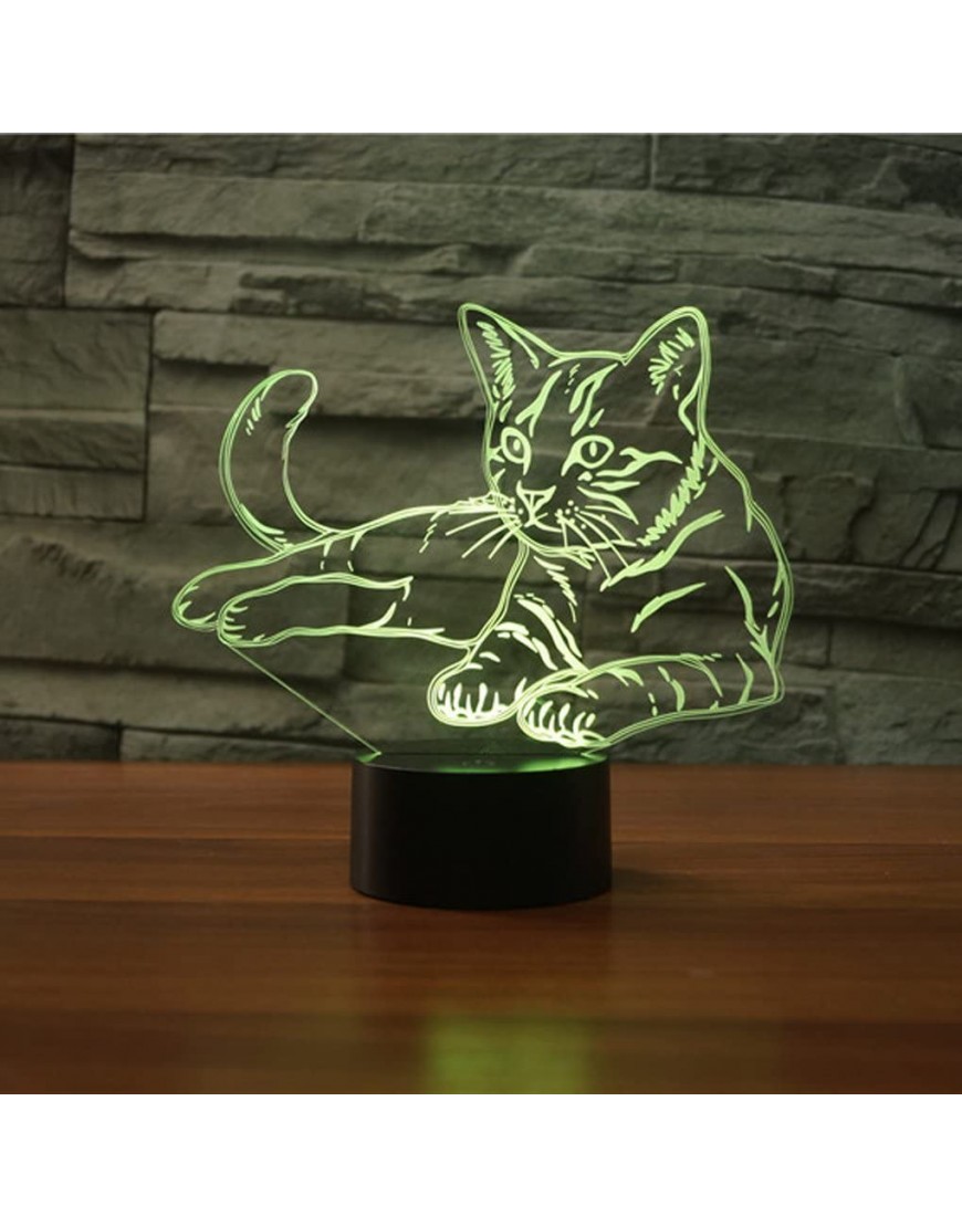 HPBN8 Ltd Creative Cat Night Light USB Powered Touch Switch Remote Control LED Decor Optical Illusion 3D Lamp 7 16 Colors Changing Children Kids Toy Christmas Xmas Brithday Gift - BECMJW5LV