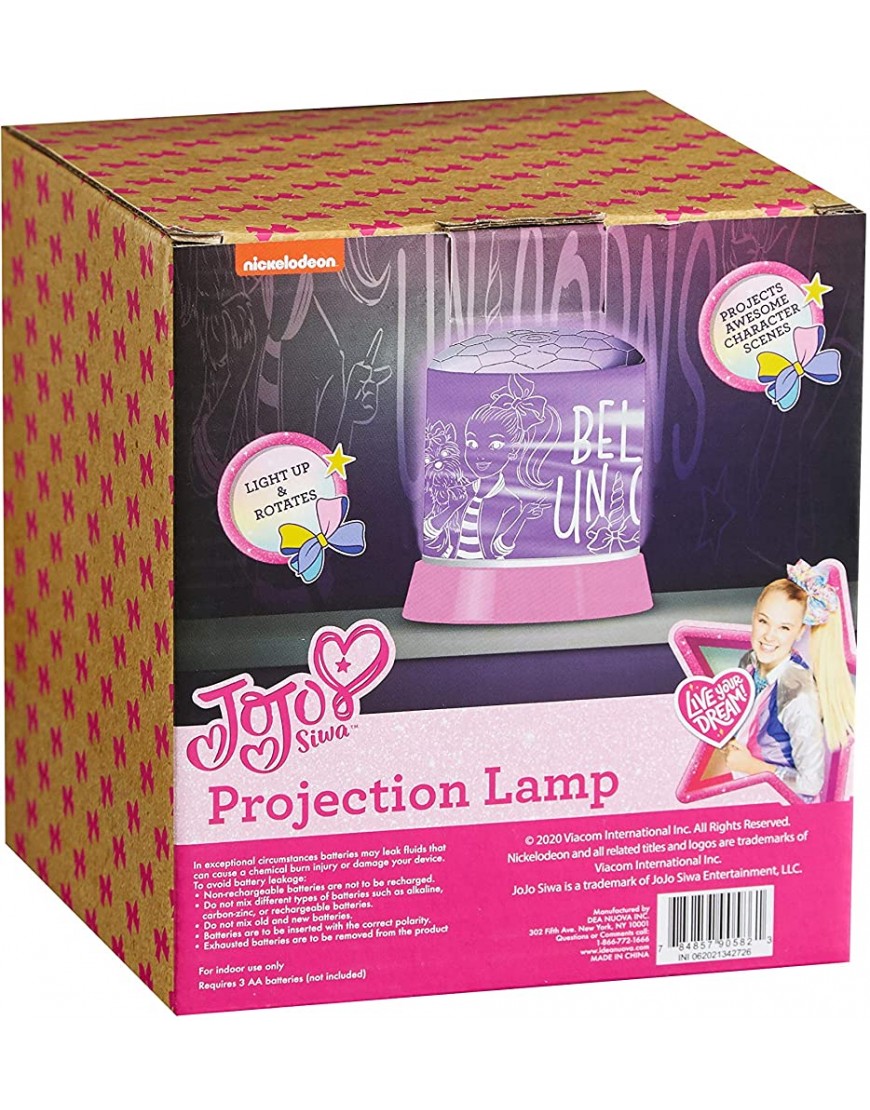 Idea Nuova Nickelodeon JoJo Siwa Scene Projection Kids Lamp Multicolor - BO9ZI52C8