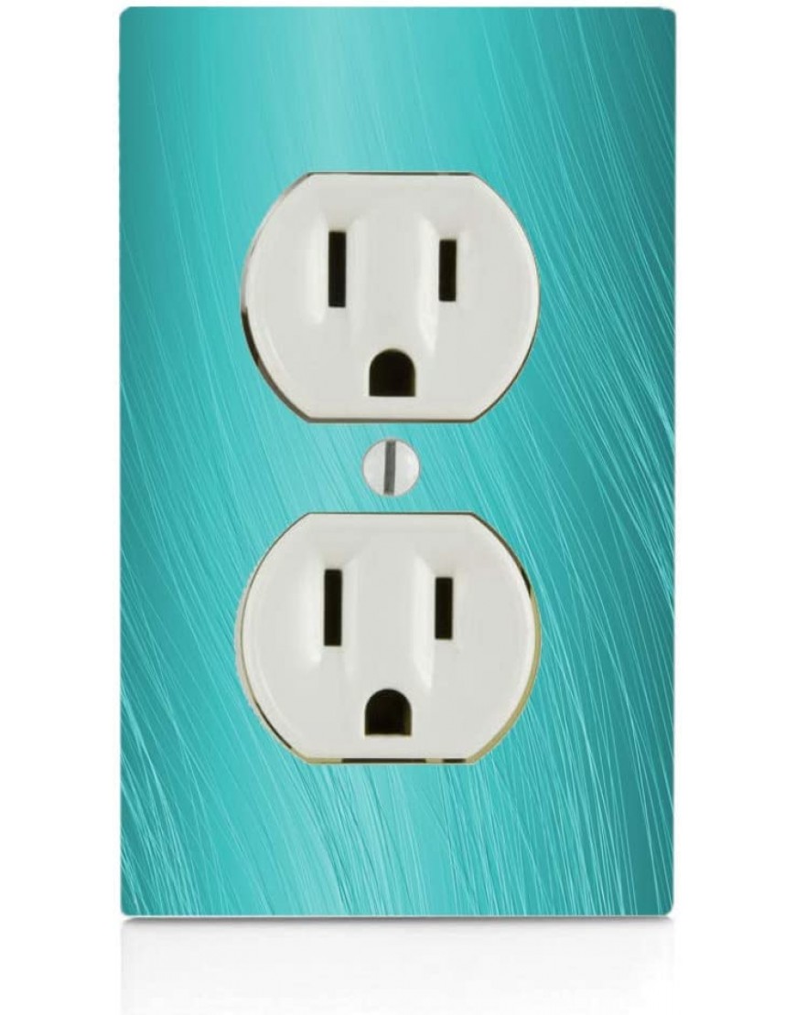 Moonlight4225 Wavy Lines Design Blue Teal Aqua Background Electrical Outlet Plate - BA812ORFH