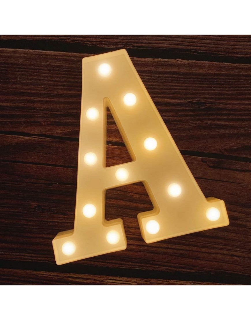 MUMUXI LED Marquee Letter Lights 26 Alphabet Light Up Marquee Number Letters Sign for Wedding Birthday Party Battery Powered Christmas Lamp Night Light Home Bar Decoration A - B1K5023RA