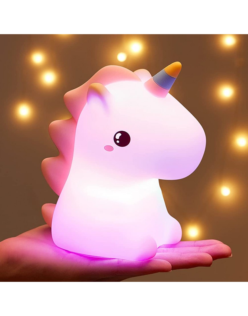 One Fire Unicorn Night Lights for Girls Bedroom,16 Color Changing Cute Night Light for Kids LED Rechargeable Unicorn Lamp Unicorns Gifts for Girls Night Light Silicone Night Light Kids Room Decor - BVL17H2C3