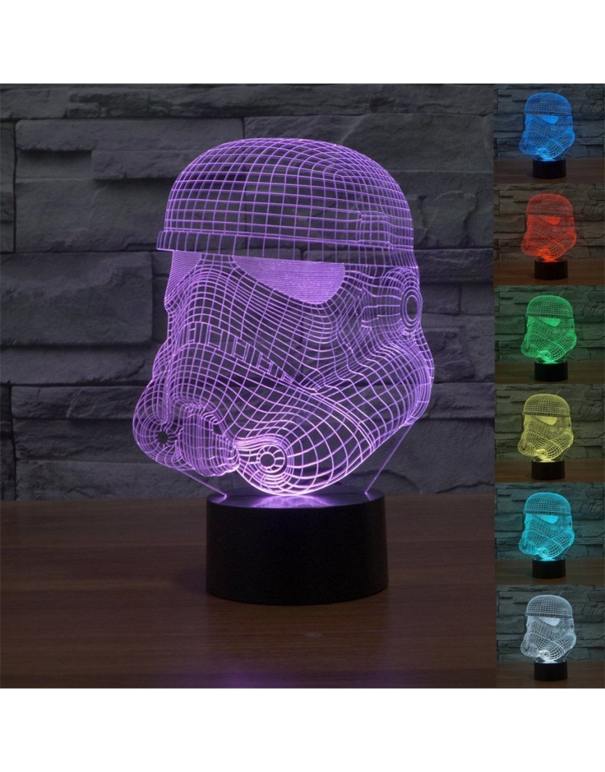 Stormtrooper 3D Illusion LED Night Lighting Lamp,Touch Botton 7 Color Changing Table Desk Lamp Room Decor Light - BSKXY0PIB