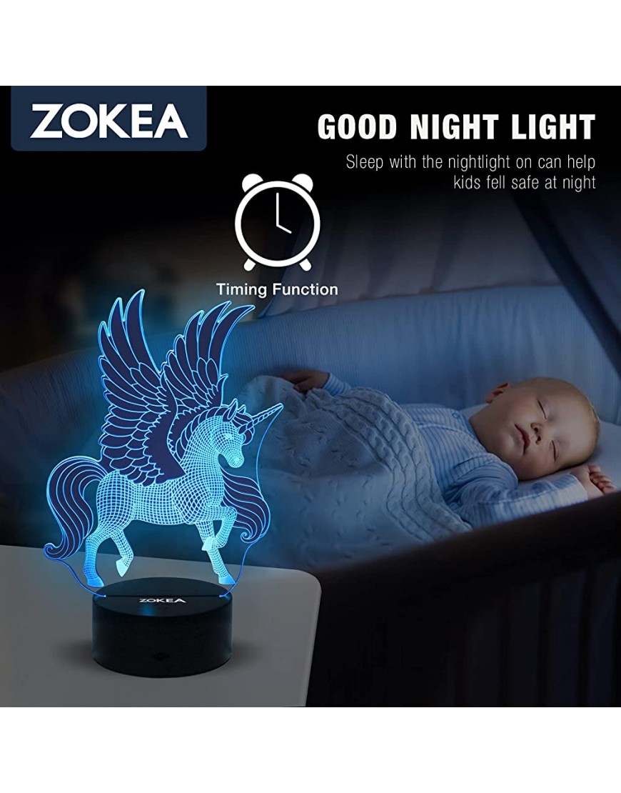 Unicorn Gifts for Girls Unicorn Toys 3D Unicorn Night Light for Kids with Remote&Smart Touch 7 Colors Changing Unicorn Lamp 3 4 5 6 7 8 Year Old Christmas Birthday Decorations Unicorn Gifts for Women - BL2RD33G5