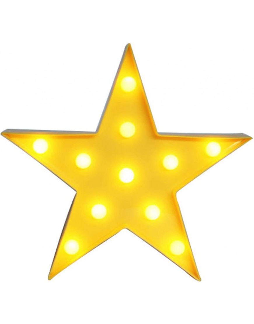 ZEKUI Star Shaped Sign-Lighted LED Star Marquee Sign Wedding Party Nursery Room DecorYellow Star - BMKD5MU78