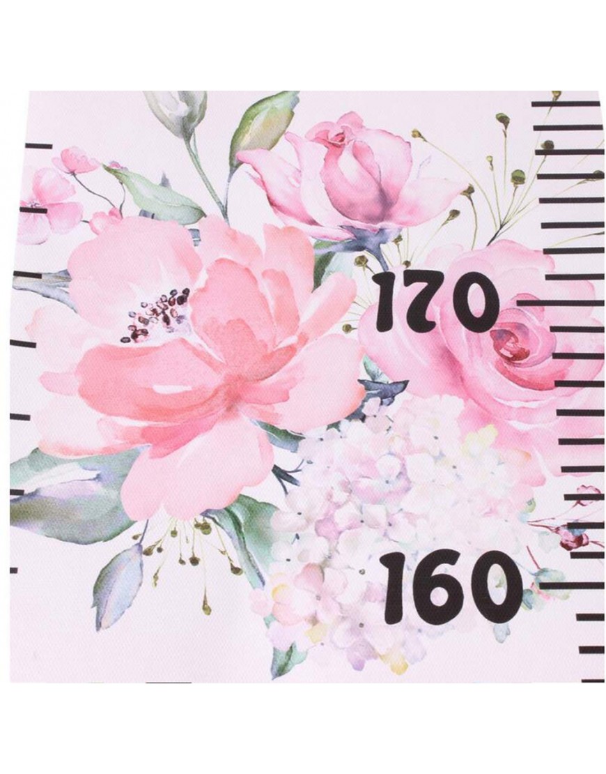 1PCS 8'' x 79'' Kids Baby Growth Chart Ruler Roll-Up Removable Canvas Wall Ruler Height Measure Chart Flower Painting Hanging Rulers Wall Room Decoration for Girls Boys Toddlers - B84NUPVEG