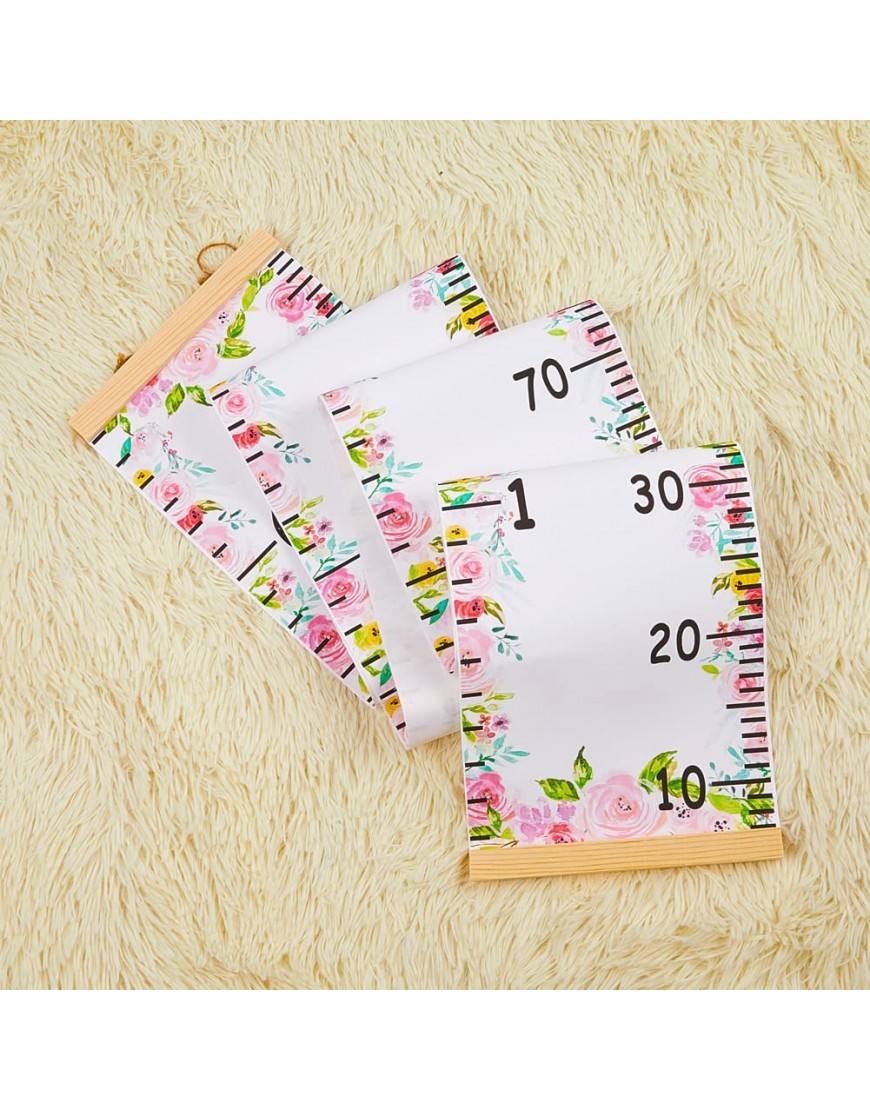 Beinou Baby Growth Chart Ruler for Kids Wood Frame Height Measure Chart 7.9in x 79in Canvas Hanging Height Growth Chart - BJ1H9IK60