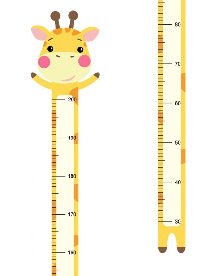 Boodecal 7 inch x 6.6 ft Giraffe Cute Animal Cartoon Version Growth Chart for Kids Height Chart Ruler Wall Decor for Measuring Kids Boys Girls Removable Vinyl Wall Decals Stickers for Children Room Nursery - BKYBX59PC