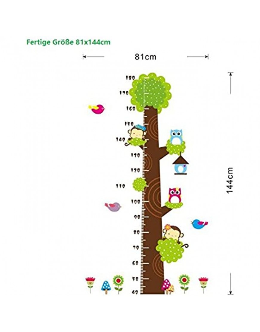 COVPAW® Wall Stickers US Stock Height Chart Measure Scale Decor Zoo Animal Owl Tree Growth Chart Kids Nursery Baby Room 003 - BQQNW5B0S