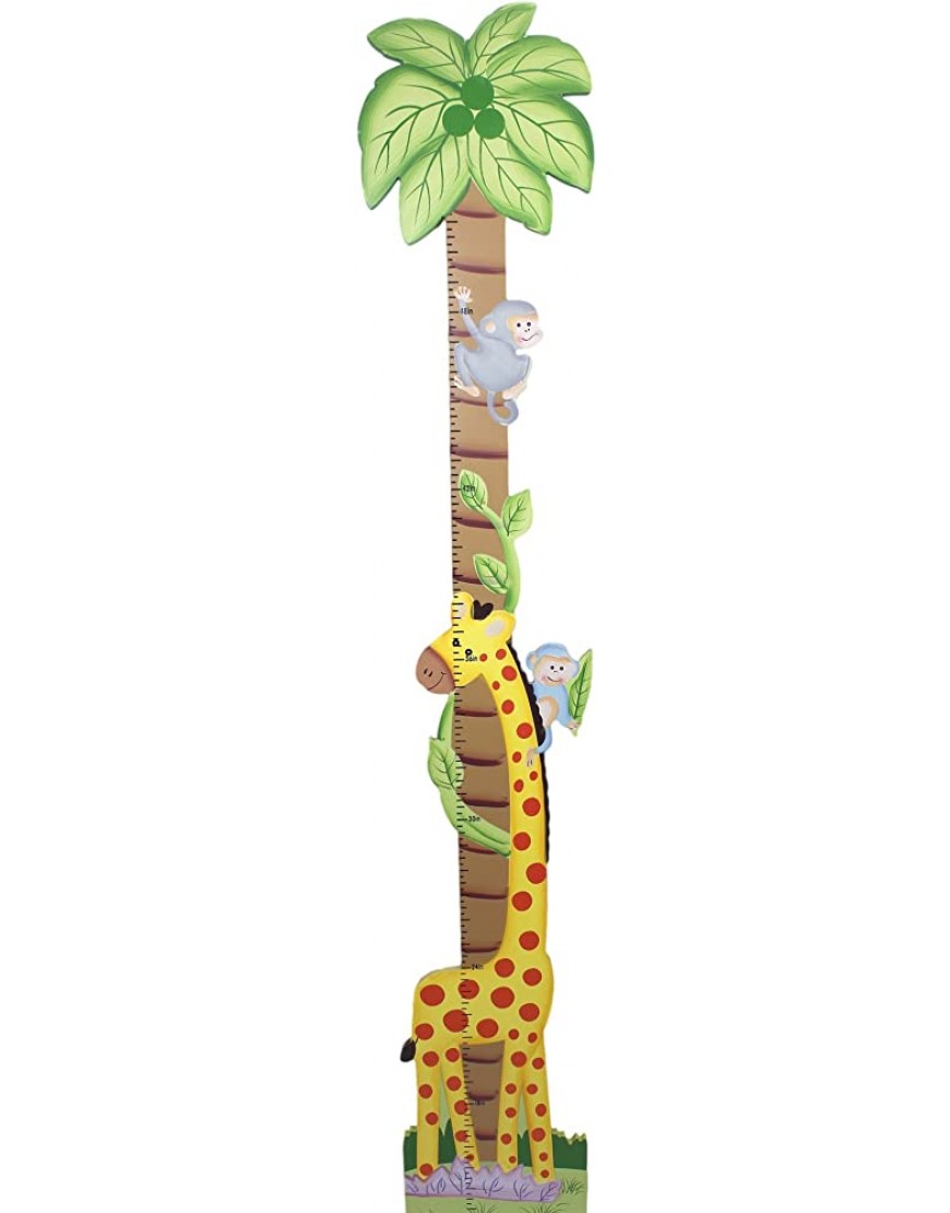 Fantasy Fields Sunny Safari Animals Thematic Kids Wooden Growth Chart | Imagination Inspiring Hand Painted Details - B998S10J8