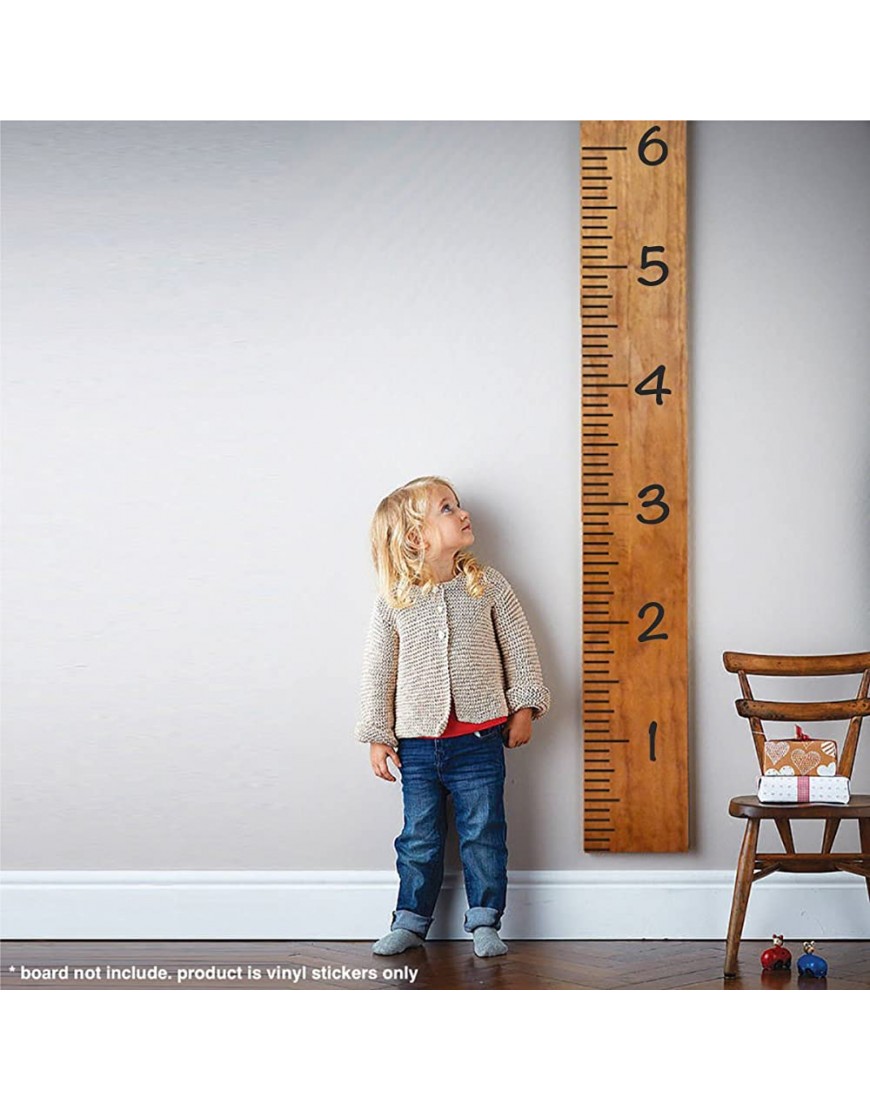Giant Vinyl Growth Chart Kit | Kids DIY Height Wall Ruler Large Measuring Tape Sticker Number Decal Sticker Black 73x23 inches - B4MAE1RWY
