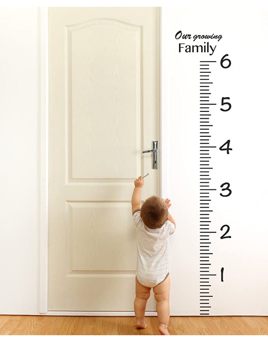 Giant Vinyl Growth Chart Kit | Kids DIY Height Wall Ruler Large Measuring Tape Sticker Number Decal Sticker Black 73x23 inches - B4MAE1RWY