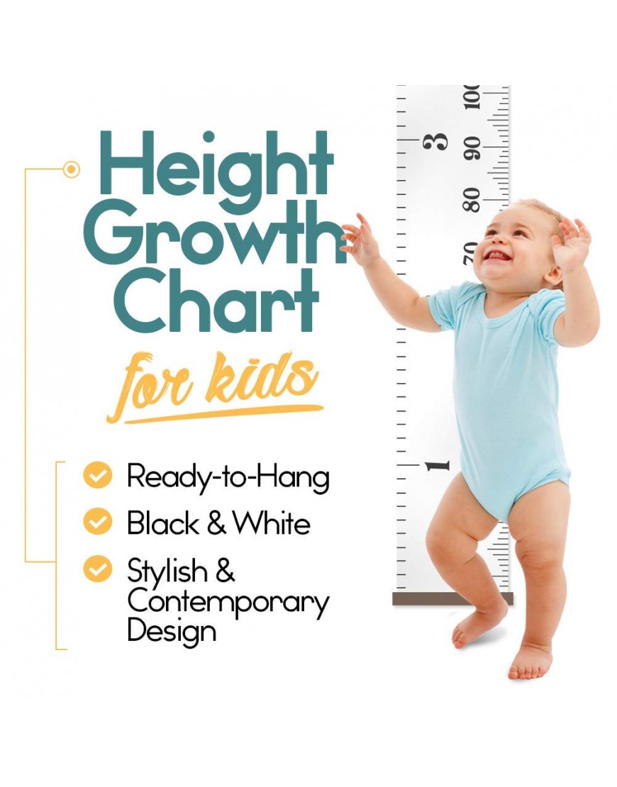 Height Growth Chart for Kids Portable Hanging Ruler for Kids Personalized Wall Decor on Kids Bedroom for Height Measuring - B2AB15SCJ