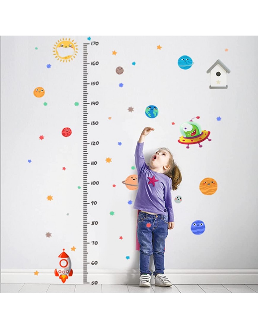 Height Growth Chart Wall Sticker Rocket Height Ruler Growth Chart Height Ruler for Kids Measuring Ruler Height Decals Kids Measure Growth Wall Decals - BQC616Z4W