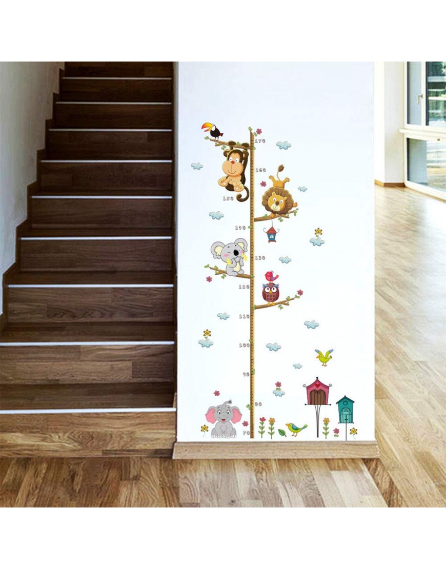Horolas Removable Children Height Growth Chart Wall Stickers Tree Animal Growth Chart for Kids PVC Height Measure Decal for Nursery Bedroom Living Room Decoration - BA0PJG1F4