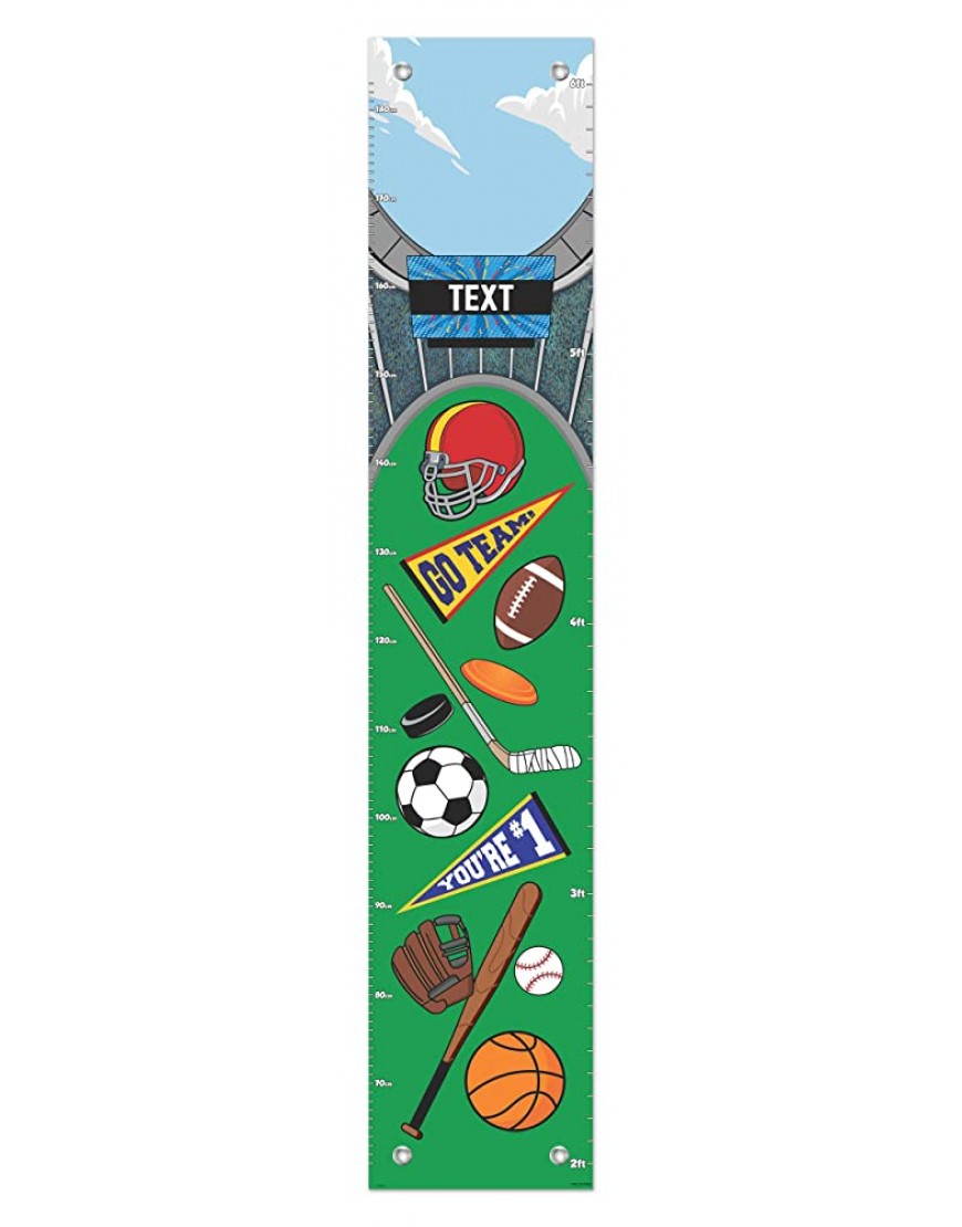 Kid Room Decor Kid Growth Chart Sports Theme Gifts Child Measurement Chart Personalized Growth Chart - BO74JD6ZB