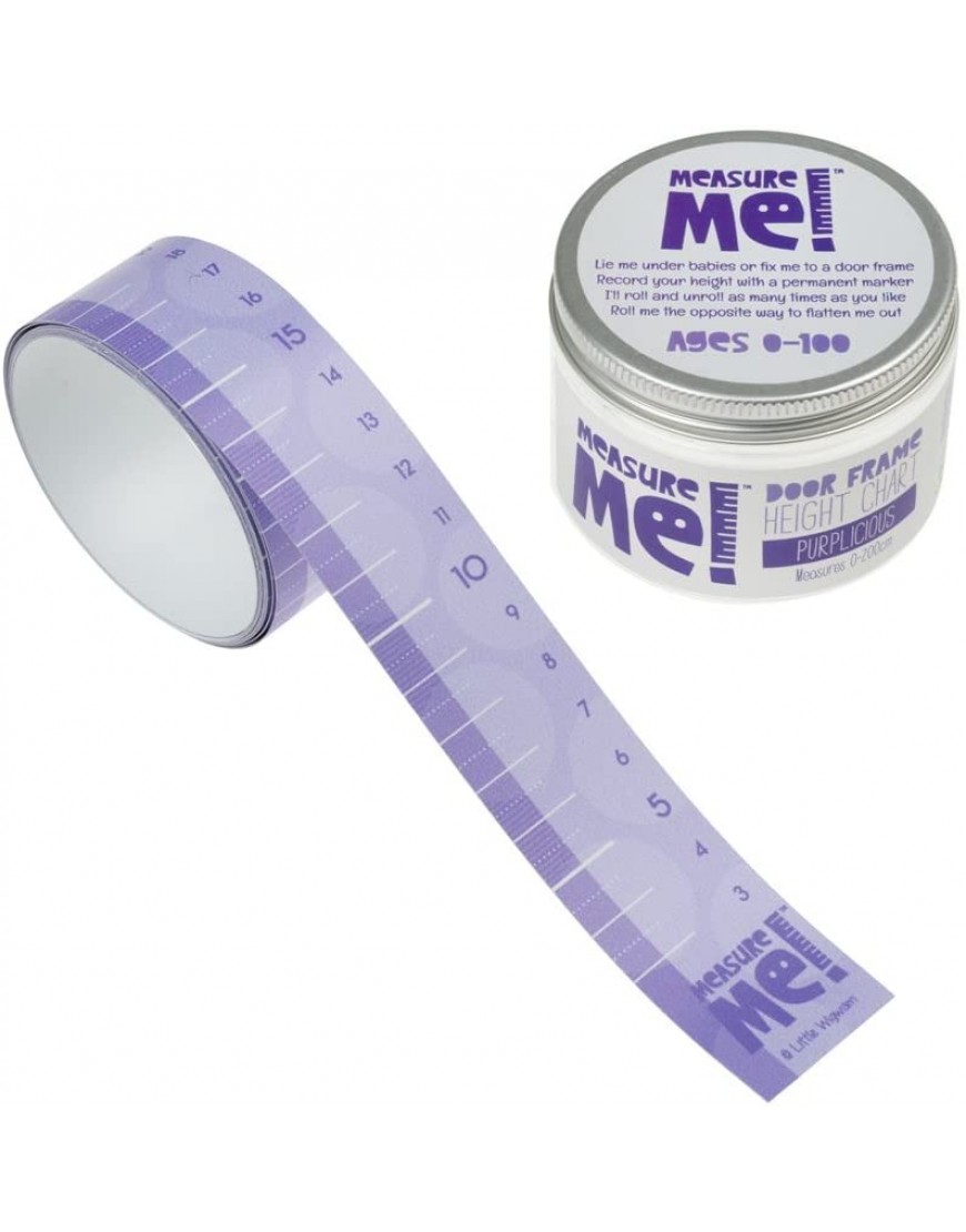 Measure Me! Baby Roll-up Door Frame Growth Height Chart for Children Kids Room Purplicious - BQJZMZ0XR
