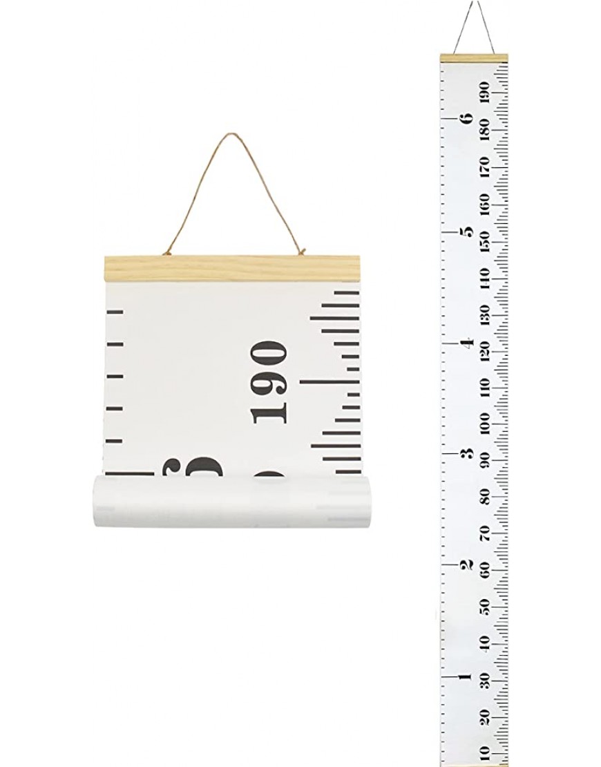 Miaro Kids Growth Chart Wood Frame Fabric Canvas Height Measurement Ruler from Baby to Adult for Child's Room Decoration 7.9 x 79in - B61M69P6C