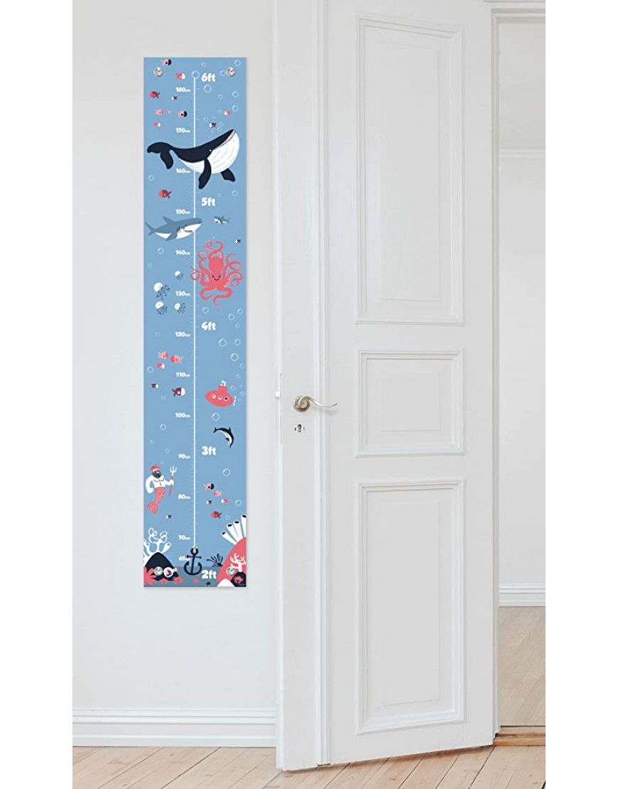 Nautical Gifts for Kids Growth Height Chart for Kids Aquatic Decor Whale Nursery Wall Growth Chart - BYUE06YV3