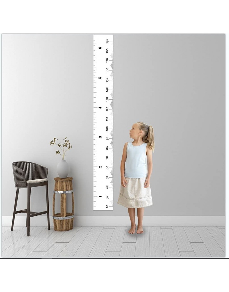 Niwo ART Baby Growth Chart Wall Decor for Kids Peel & Stick Self-Adhesive Removable Growth Height Ruler Black & White - BE7ACB7XN