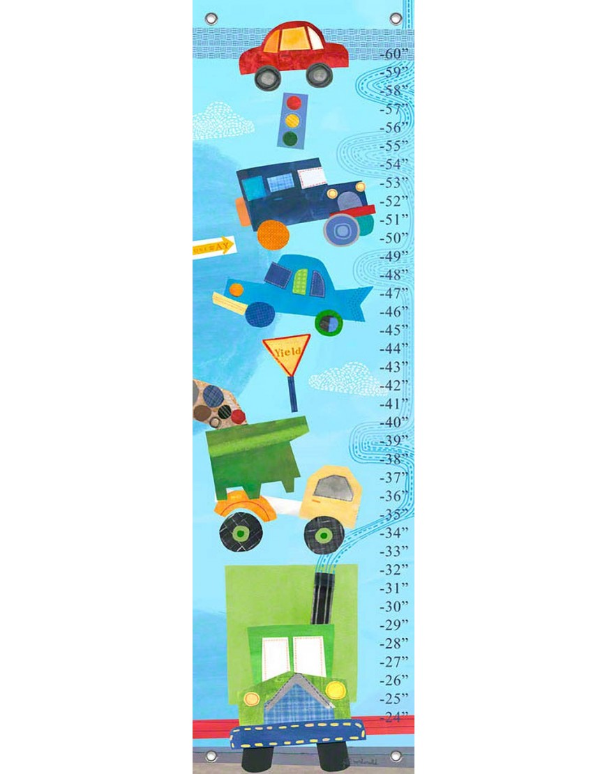 Oopsy daisy on the Road Growth Chart 12 by 42 Inches - B3F4MH9UJ