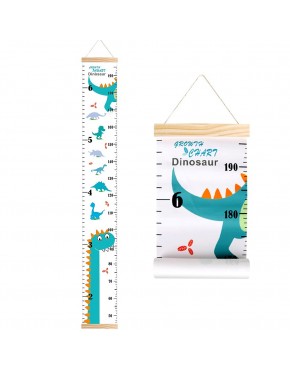 Outivity Growth Chart for Kids Height Chart for Kids Boys Girls Baby Canvas & Wooden Removable Growth Height Chart Wall Room Decor Dinosaur - BHXKH30CS