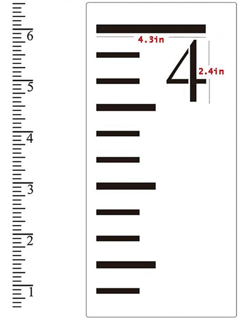 Panin 7 Feet Growth Chart Stencil Kids Height Growth Chart Reusable Ruler Template for Painting on Wood and Wall Measuring Kids Height Wall Decor - B36FXCICR