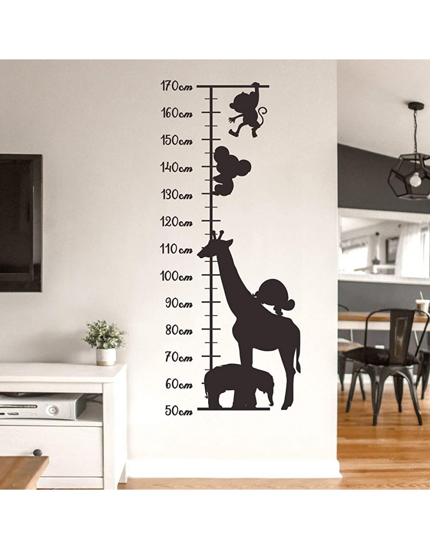 RW-82074 Cartoon Animals Height Growth Chart 3D Animals Height Measure Wall Decals Removable DIY Height Chart Ruler Wall Art Decor for Kids Boys Girls Baby Bedroom Living Room Nursery Playroom - B80XED9ZR