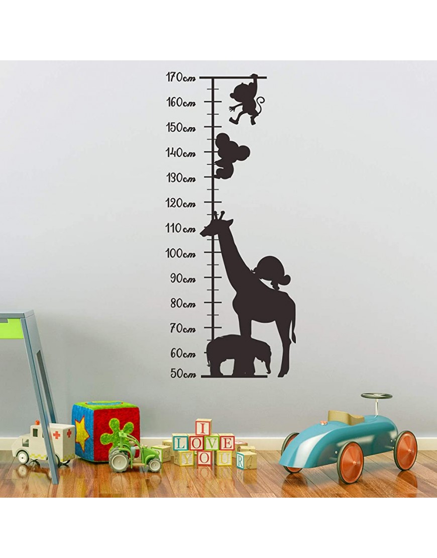 RW-82074 Cartoon Animals Height Growth Chart 3D Animals Height Measure Wall Decals Removable DIY Height Chart Ruler Wall Art Decor for Kids Boys Girls Baby Bedroom Living Room Nursery Playroom - B80XED9ZR