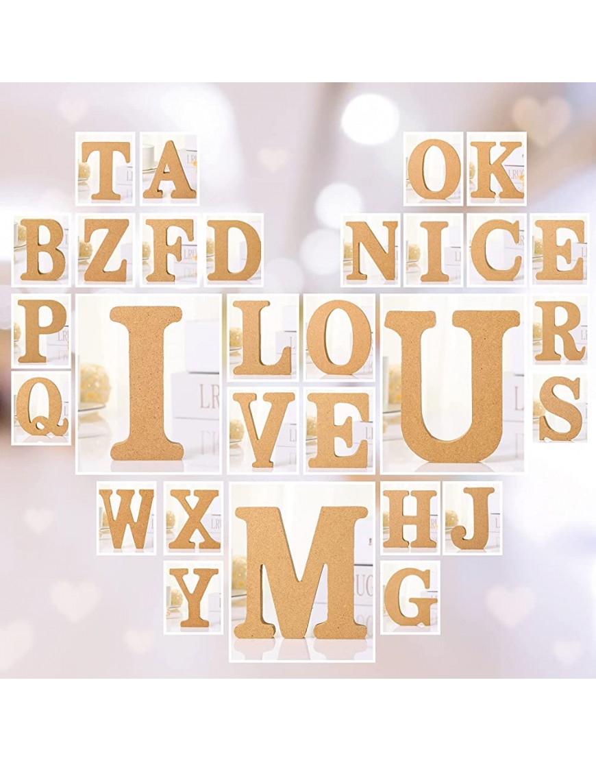 4 Inch DIY Wooden Letters for Crafts Easter Alphabet Letters for Table Decoration Paintable Decorative Letters Standing Letters Slices Sign Board Decoration for Craft Home Party Projects X Style - BLOR4IEBV