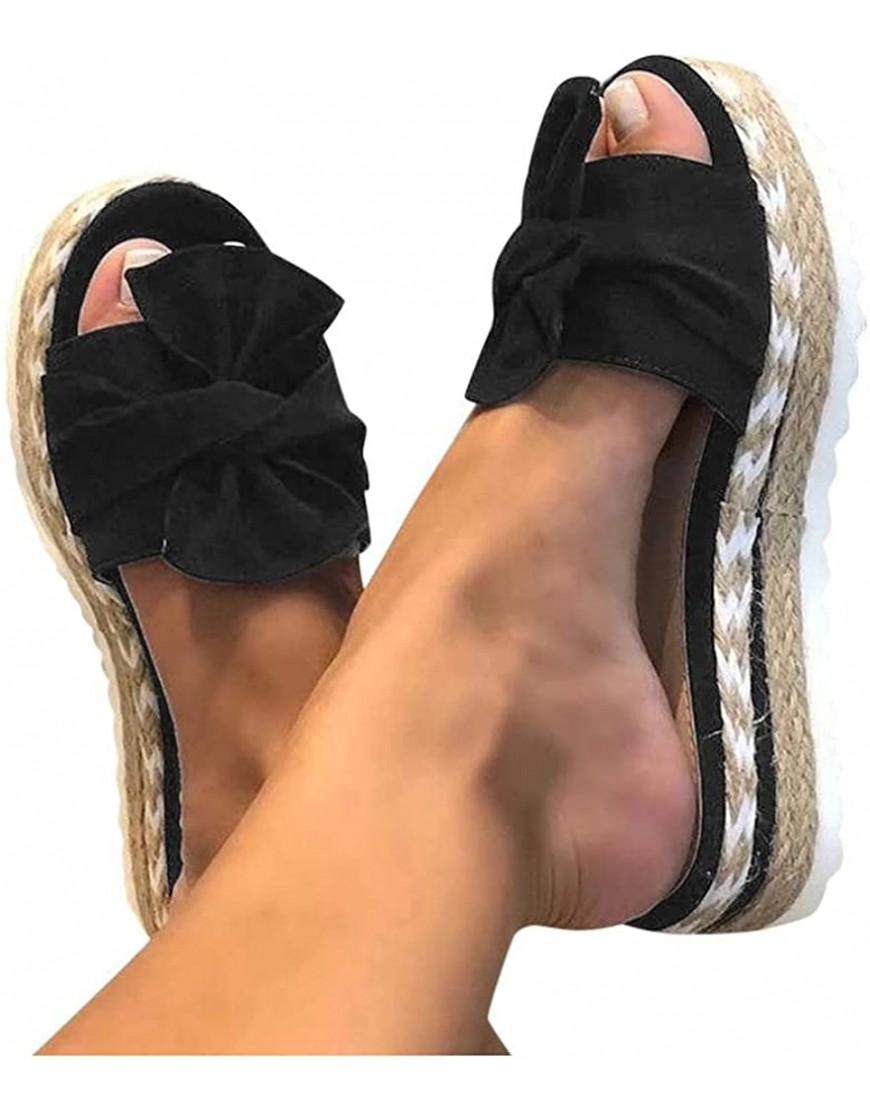 Aayomet Gladiator Sandals for Women,Sandals Women Platform Sandals Bowknot Decorte Slippers Dressy Casual Slip On Sandals - BVSG8W1BQ
