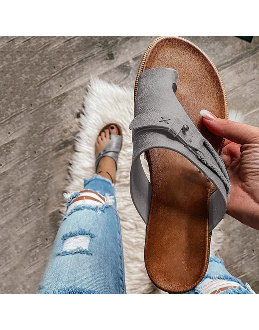Aayomet Sandals for Women Dressy,Sandals Women Vintage Peep Toe Sandals Dressy Summer Flats Print Flip Flop Sandals - B67XXUIFP