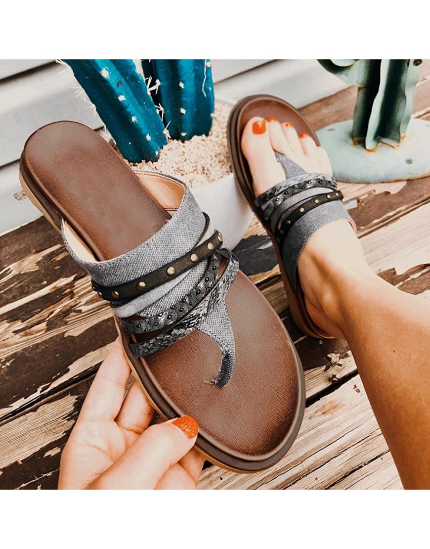 Aayomet Strappy Sandals for Women,Womens Sandals Vintage Shoes for Women Sandals Thong Sandals Flats Flip Flops Slides - BA11A36R6
