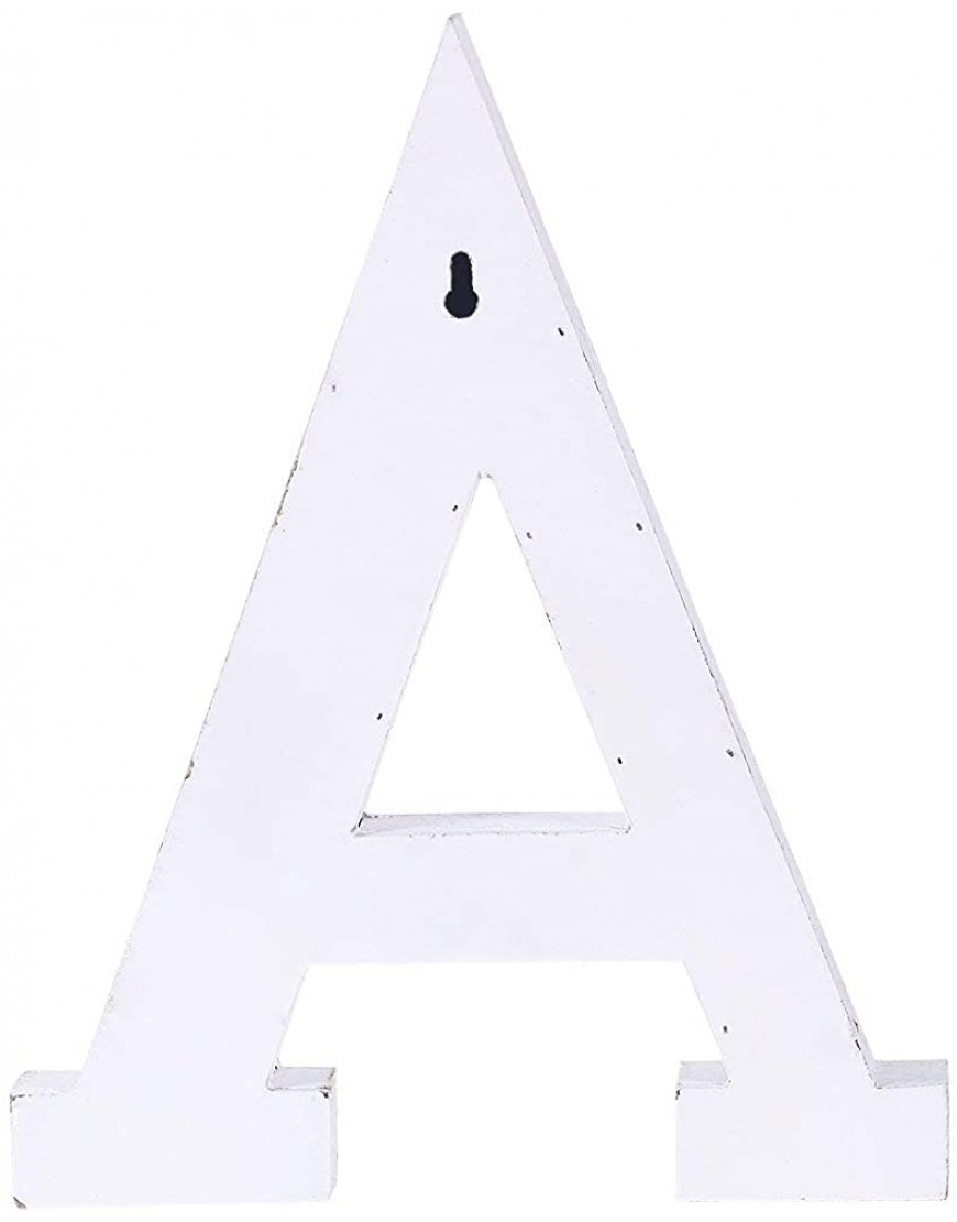 Adeco Wooden Hanging Wall Letters A White Decorative Wall Letter of Living Room Baby Name and Bedroom Decor Whitewash - BP30T6IXH