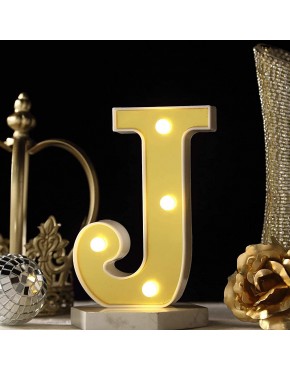 Efavormart 6" 3D Gold Marquee Letters 5 LED Light Up Letters Warm White LED Letter Lights J - BCXQK9F9H