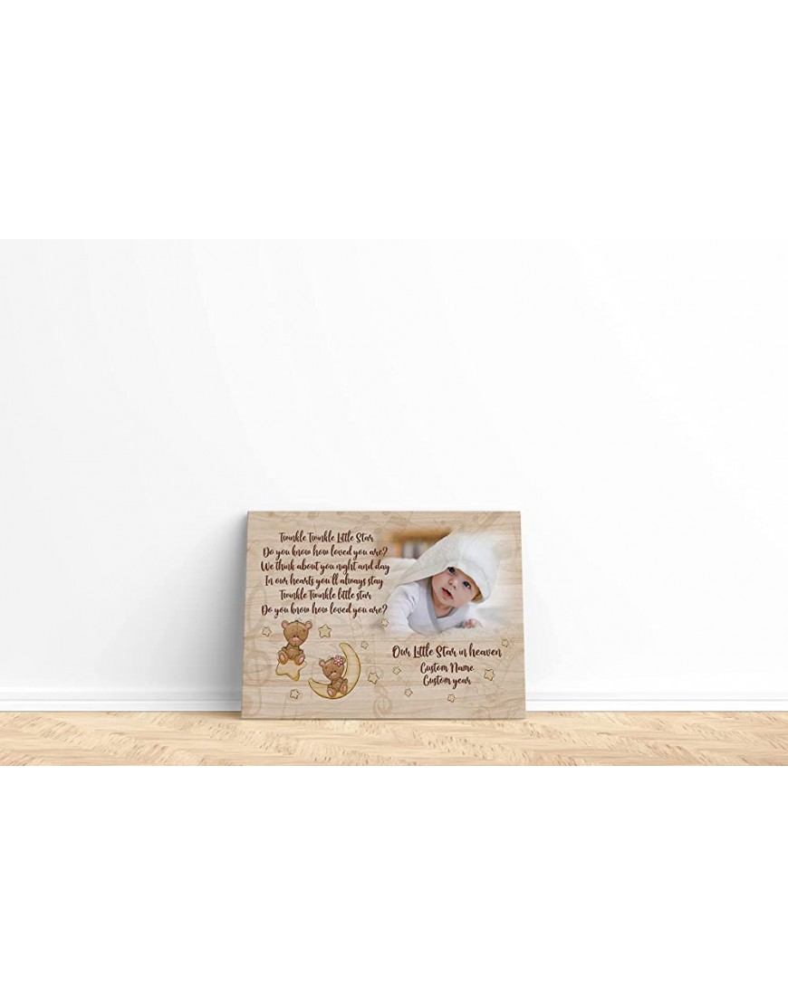 Baby Memorial Canvas Personalized| Twinkle Twinkle Little Star | Loss of Baby Loss of Child Infant Loss Toddler Child Loss Memorial Gifts| Remembrance Sympathy Gift for Grieving Mom| T708 16x12 inch - BKPJS4LDM