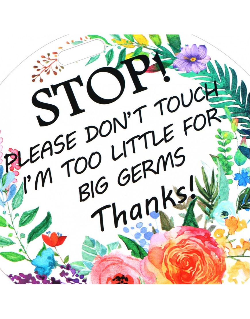 CORNERIA Stop-Please Don't Touch Baby Sign Baby Preemie Sign,Boy Girl Preemie Sign-2 Side Printing W Hanger Easy Apply Bloom - BESBXJS4E