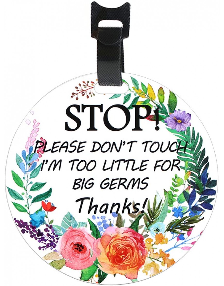 CORNERIA Stop-Please Don't Touch Baby Sign Baby Preemie Sign,Boy Girl Preemie Sign-2 Side Printing W Hanger Easy Apply Bloom - BESBXJS4E
