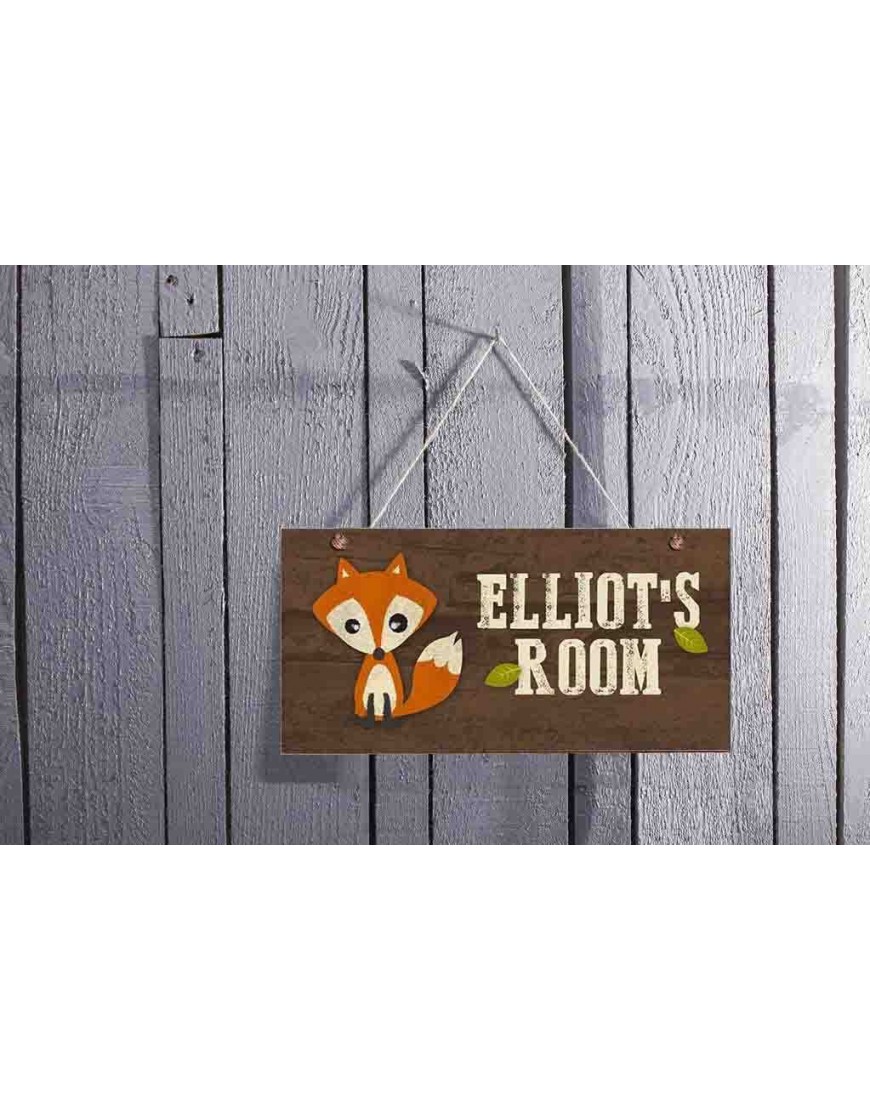 Fox Sign,Personalized Sign Kid's Name Kids Door Sign Baby Nursery Wall Decor 5 x 10 Sign Signs - B14WXM1S4