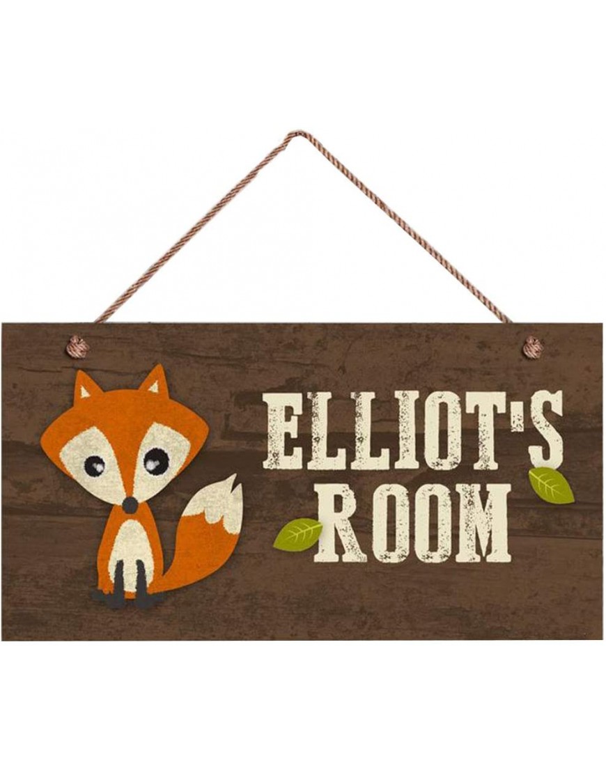 Fox Sign,Personalized Sign Kid's Name Kids Door Sign Baby Nursery Wall Decor 5" x 10" Sign Signs - B14WXM1S4