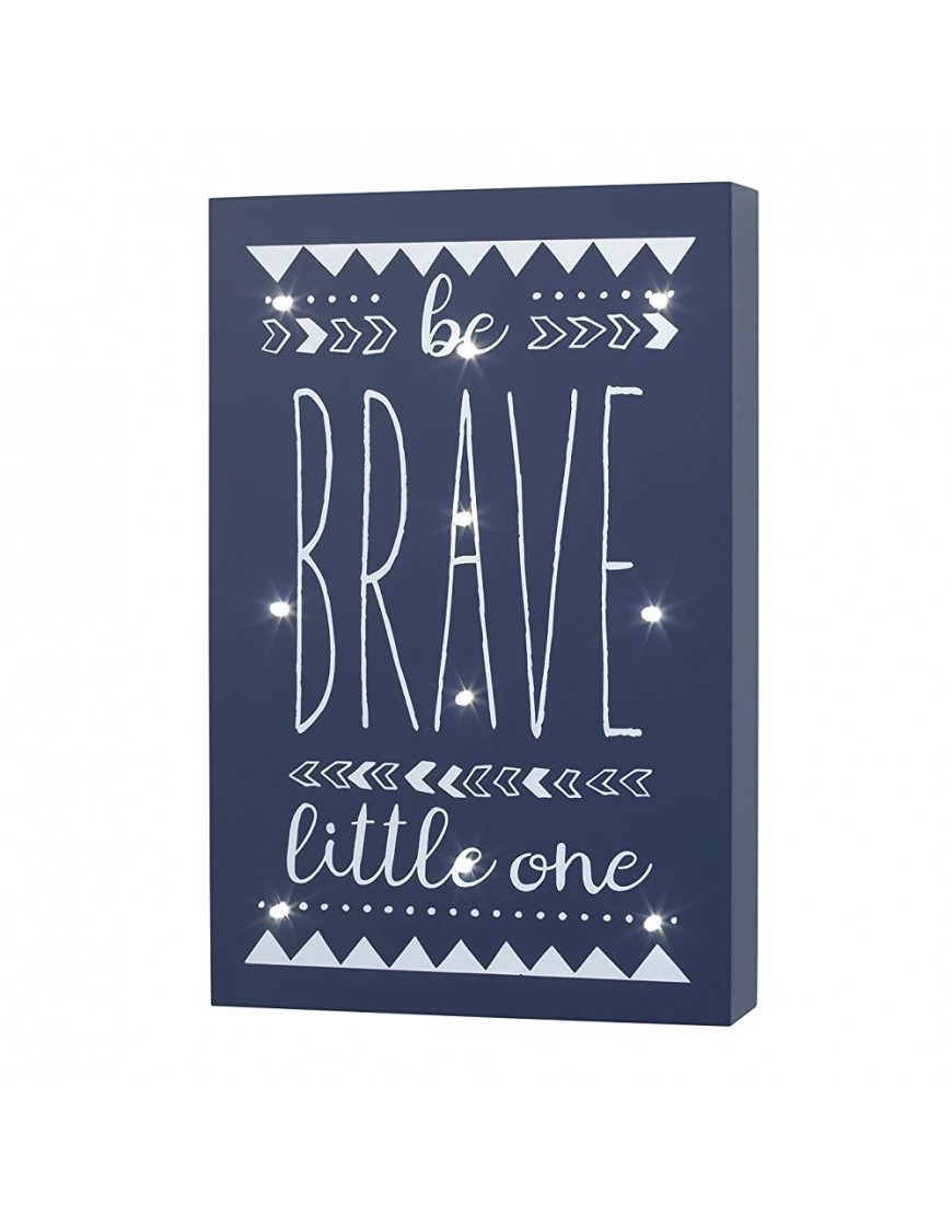 Little Love by NoJo Aztec Lighted Wall Decor Be Brave Little One Navy White - B8GN2MX3R