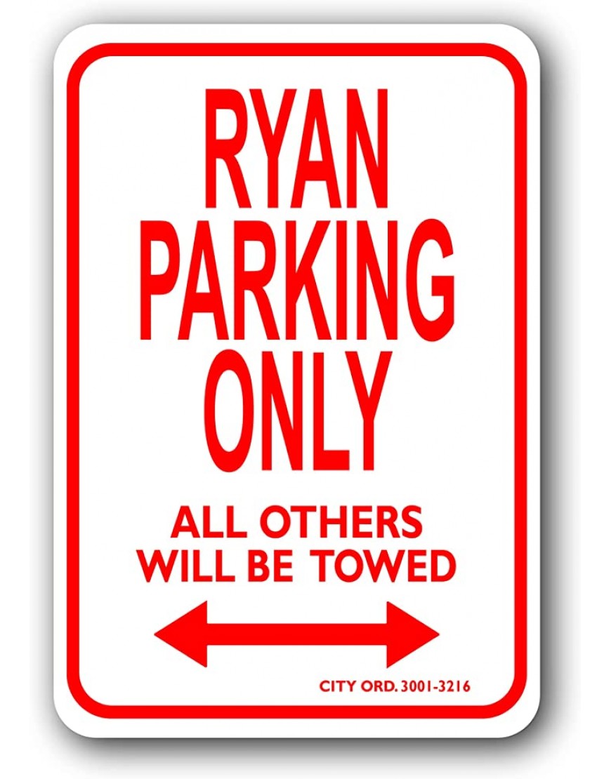 Mini Parking Sign 6" x 9" Personalized Name Sign Room Signs Novelty Signs Ryan - BAO2OCEWA